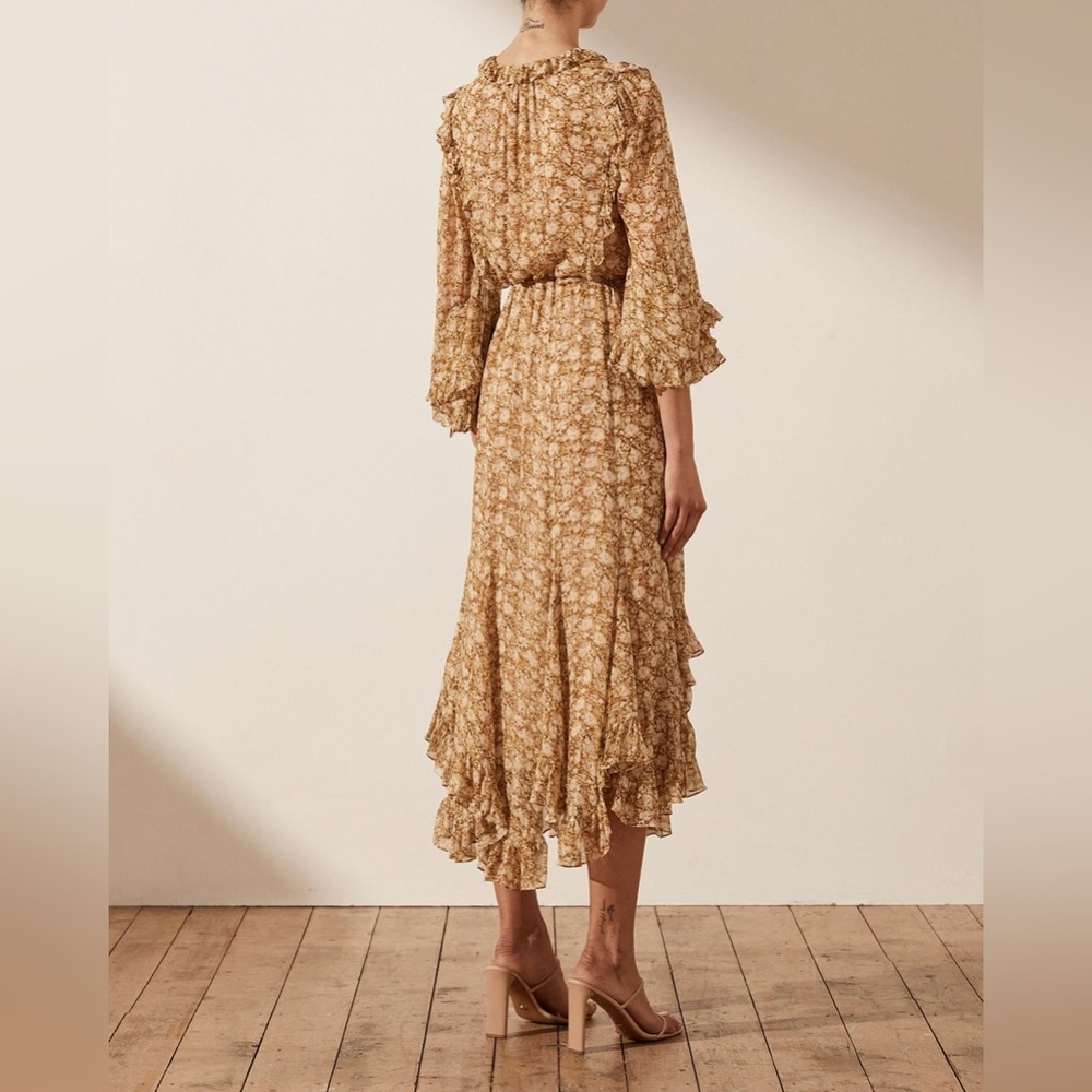 Shona Joy Julia Balloon Sleeve Godet Midi Dress - Picture 2 of 7